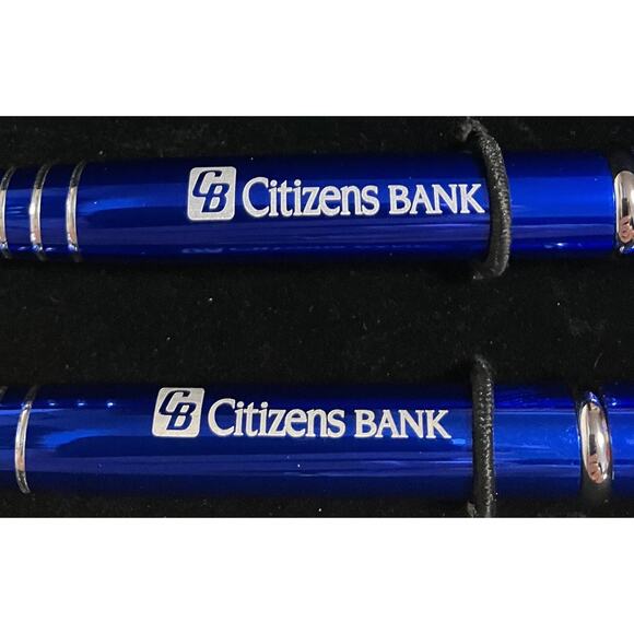 Citizens Bank Ballpoint Pen and Mechanical Pencil Boxed Set Royal Blue - Picture 2 of 5